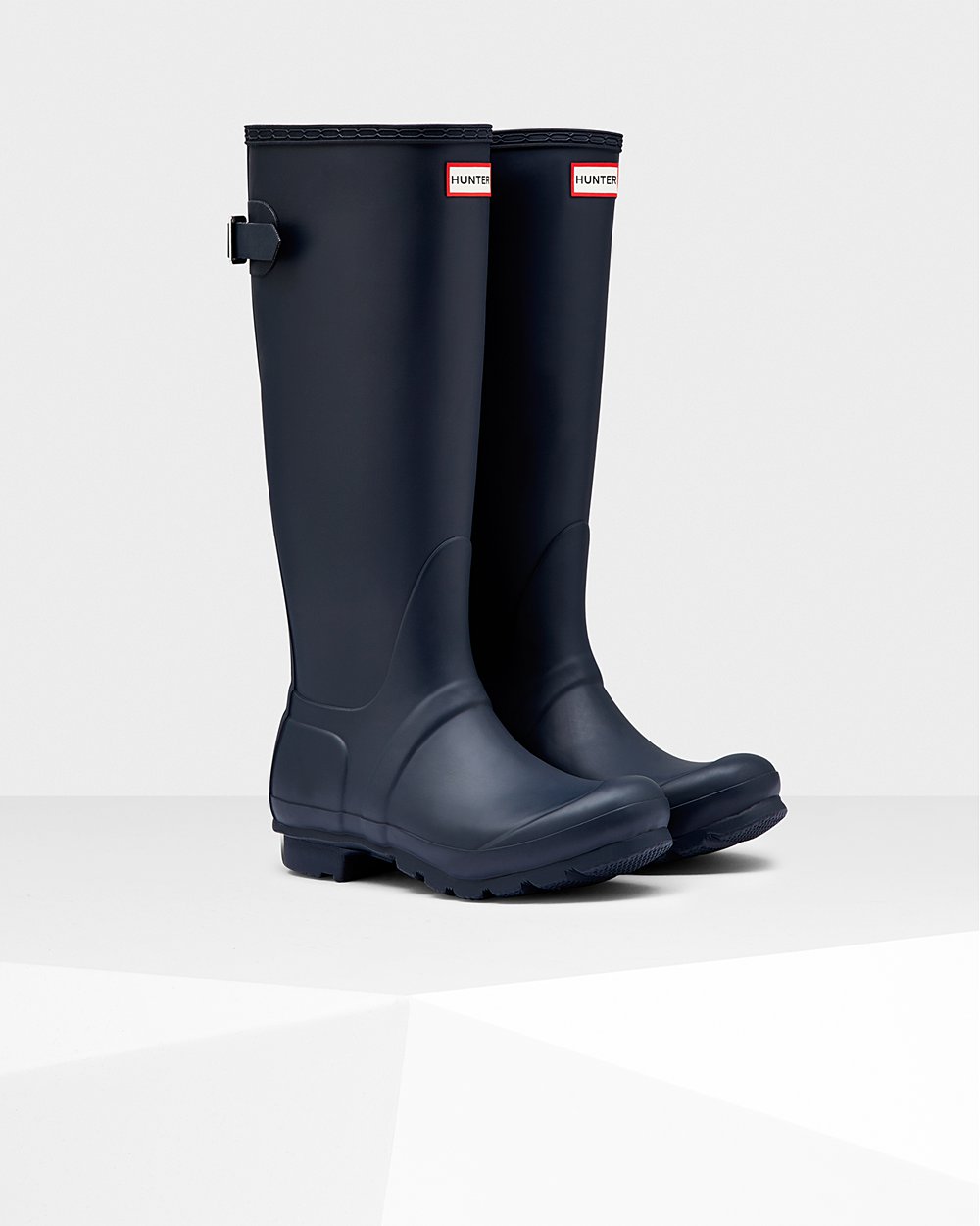 Women Hunter Original Back Adjustable | Tall Rain Boots Navy | NZ-80425-WSJL